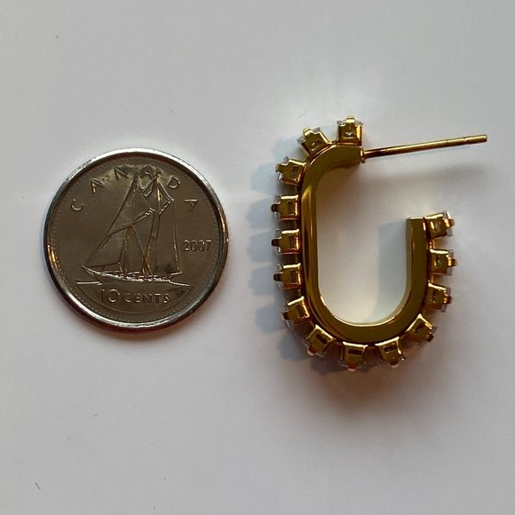 White Baguette Cubic Zirconia Stainless Steel Earrings - Picture 11 of 11